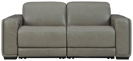 Correze Gray 2-Piece Power Reclining Sectional - Ella Furniture