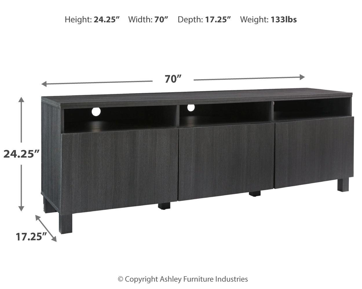 Yarlow Black 70" Tv Stand - Ella Furniture