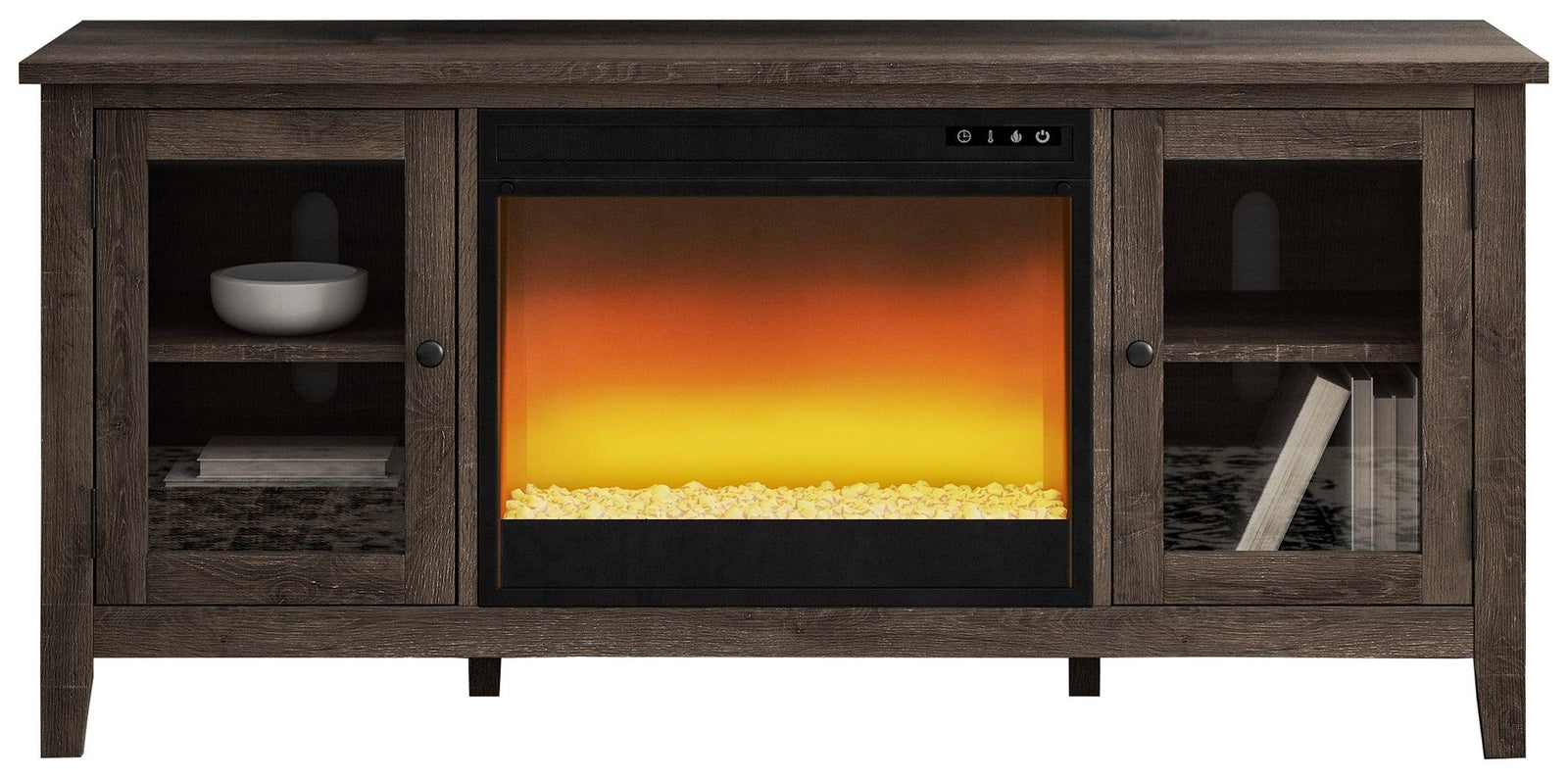 Arlenbry Gray 60" Tv Stand With Electric Fireplace - Ella Furniture