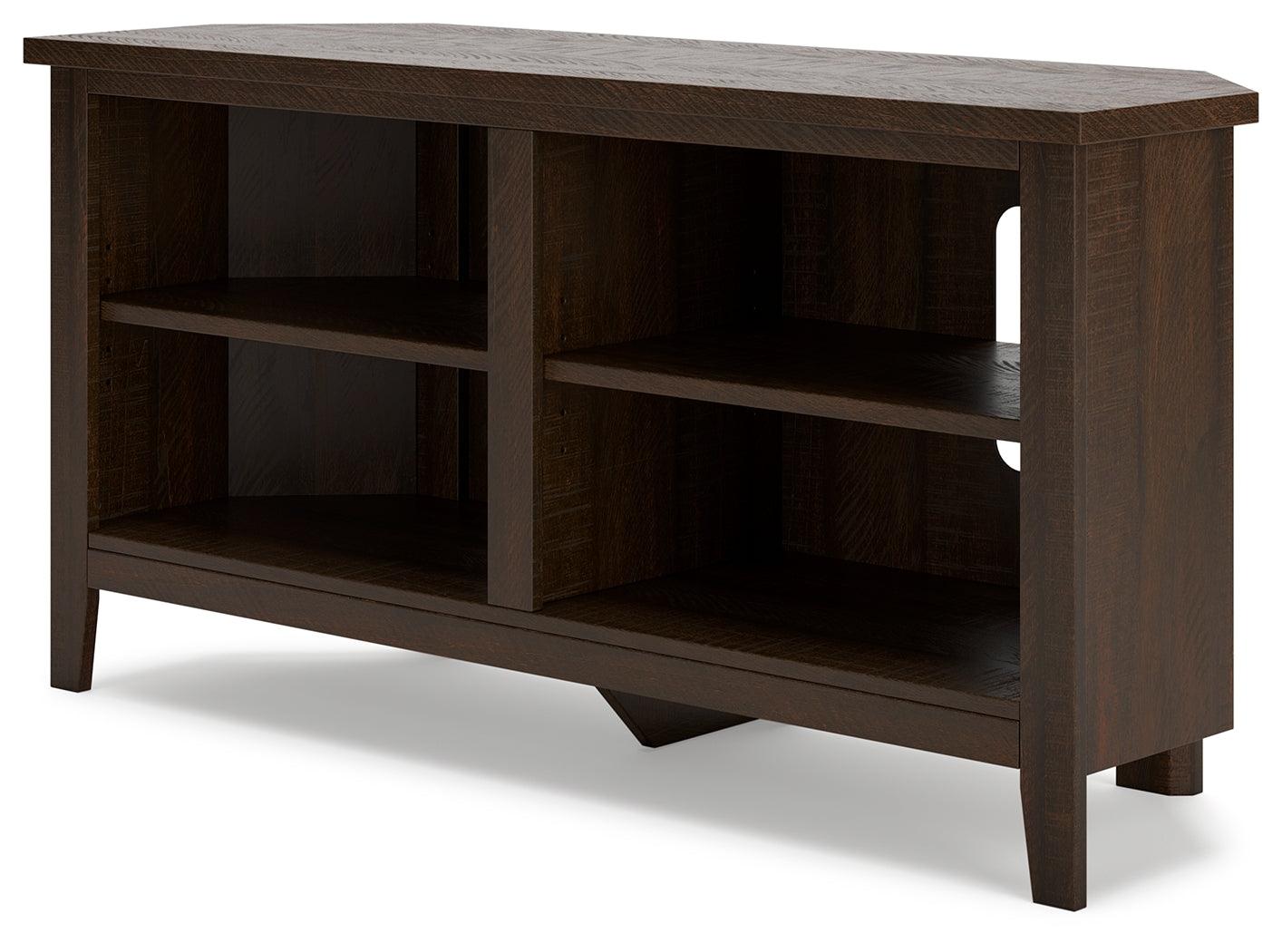 Camiburg Warm Brown Corner Tv Stand - Ella Furniture