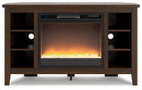 Camiburg Warm Brown Corner Tv Stand With Electric Fireplace W283W5 - Ella Furniture