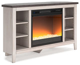 Dorrinson Two-tone Corner Tv Stand With Electric Fireplace W287W5 - Ella Furniture