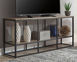 Wadeworth Brown/Black 65" Tv Stand - Ella Furniture