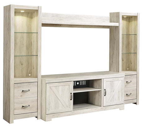Bellaby Whitewash 4-Piece Entertainment Center - Ella Furniture