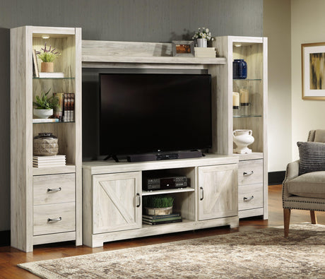 Bellaby Whitewash 4-Piece Entertainment Center - Ella Furniture