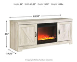 Bellaby Whitewash 63" Tv Stand With Fireplace - Ella Furniture