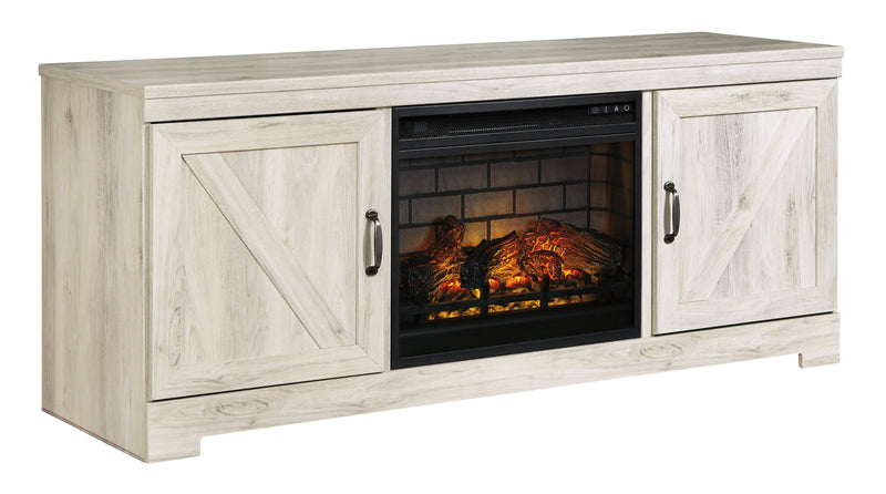 Bellaby Whitewash 63" Tv Stand With Electric Fireplace - Ella Furniture