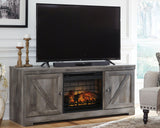 Wynnlow Gray 63" Tv Stand With Electric Fireplace W440W9 - Ella Furniture