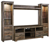 Trinell Brown 4-Piece Entertainment Center - Ella Furniture