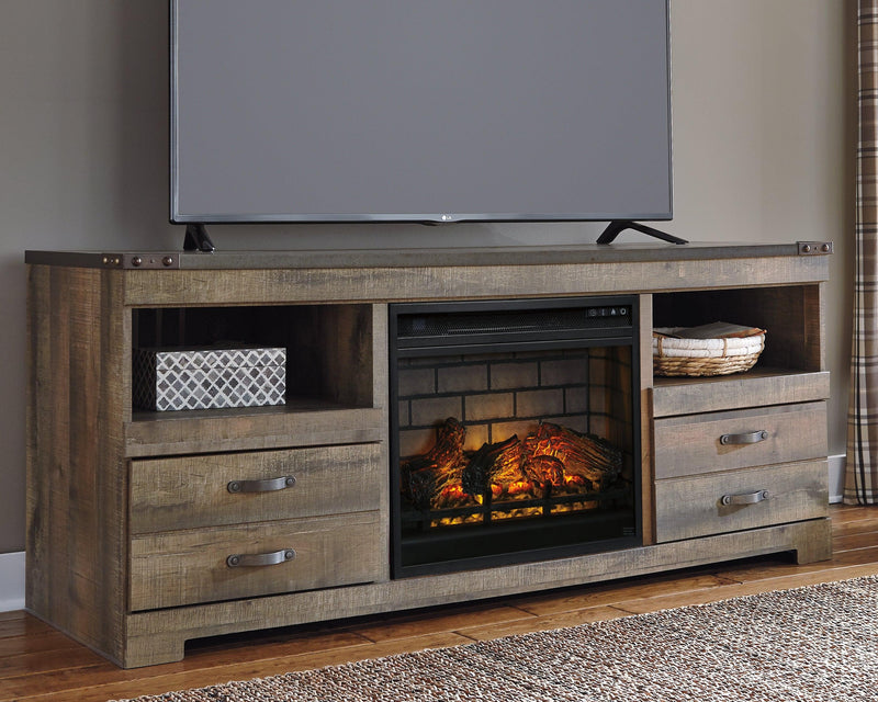 Trinell Brown 63" Tv Stand With Electric Fireplace W446W9 - Ella Furniture