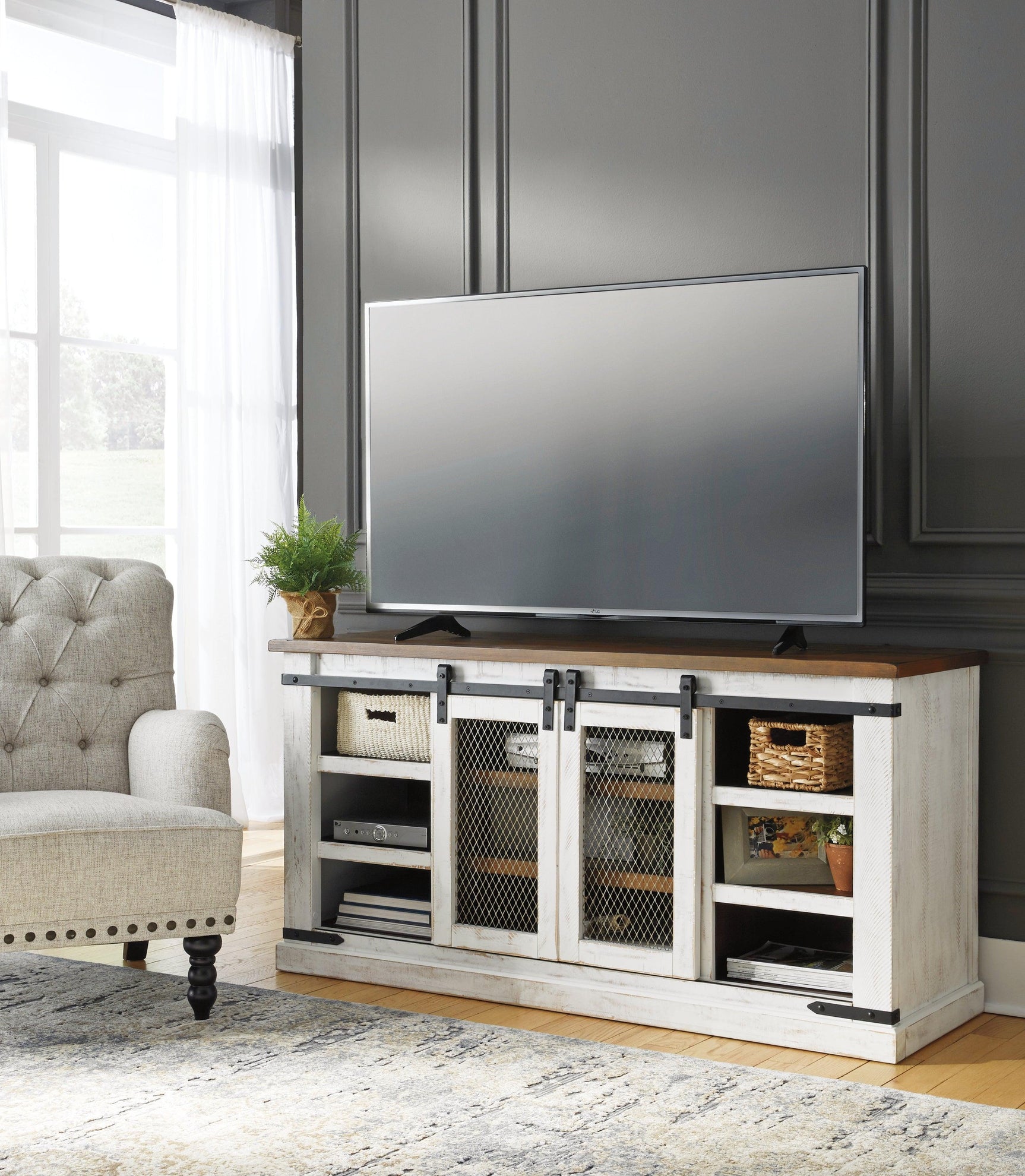 Wystfield White/Brown 60" Tv Stand - Ella Furniture