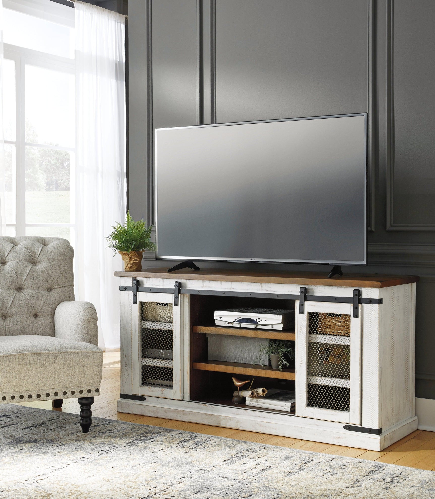 Wystfield White/Brown 60" Tv Stand - Ella Furniture