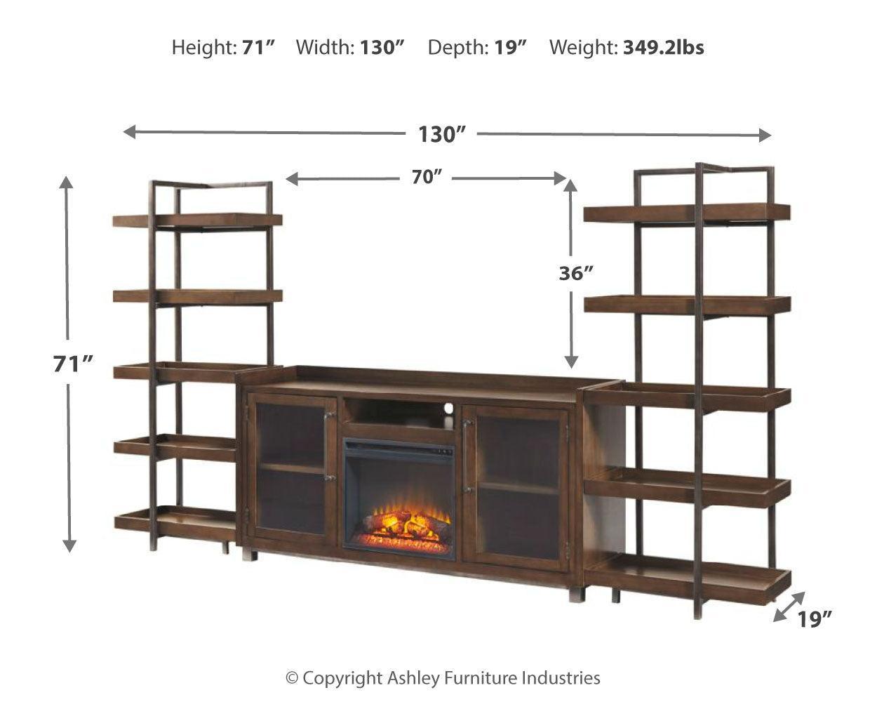 Starmore Brown/gunmetal 3-Piece Entertainment Center - Ella Furniture
