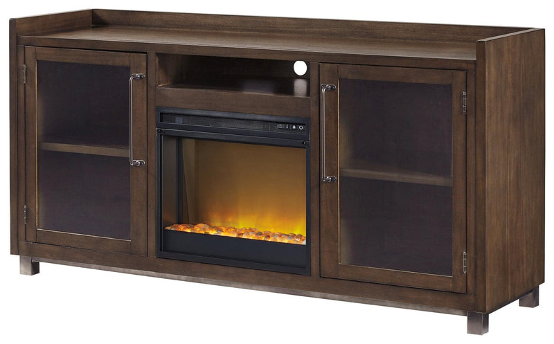 Starmore Brown 70" Tv Stand With Electric Fireplace - Ella Furniture