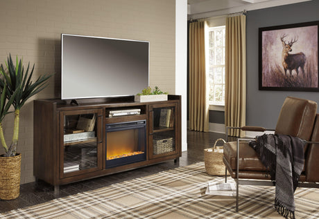 Starmore Brown 70" Tv Stand With Electric Fireplace - Ella Furniture