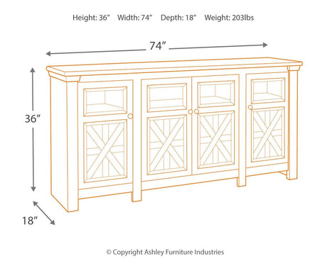 Bolanburg Two-tone 74" Tv Stand - Ella Furniture