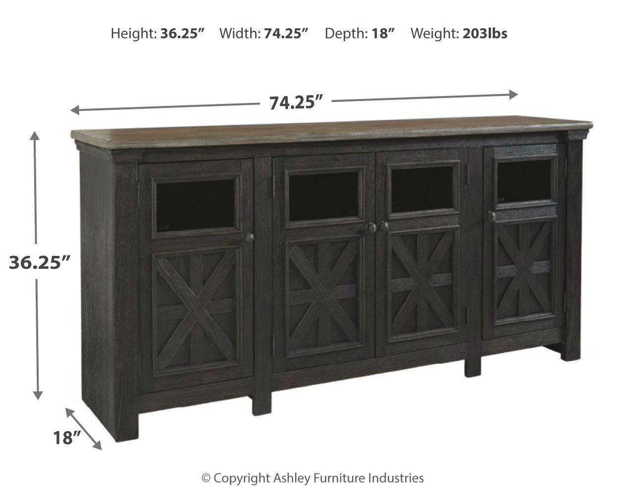 Tyler Creek Black/gray 74" Tv Stand - Ella Furniture