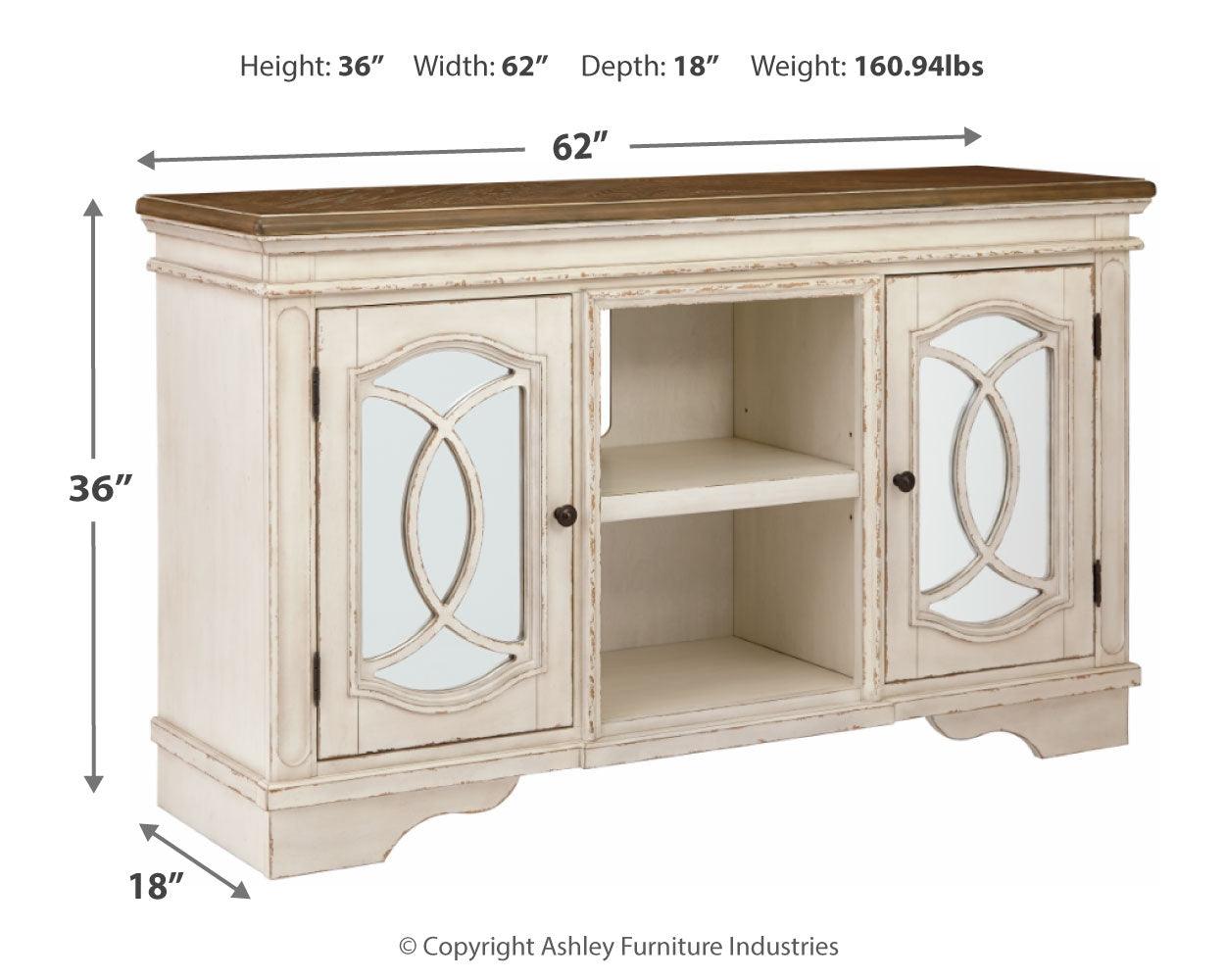 Realyn Chipped White 62" Tv Stand - Ella Furniture