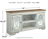 Realyn Chipped White 74" Tv Stand - Ella Furniture