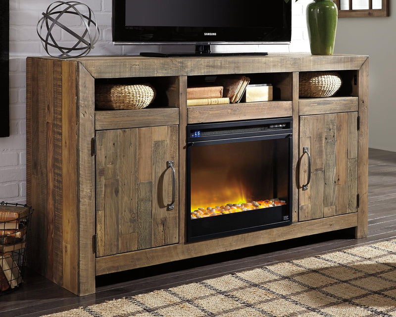 Sommerford Brown 62" Tv Stand With Electric Fireplace W775W1