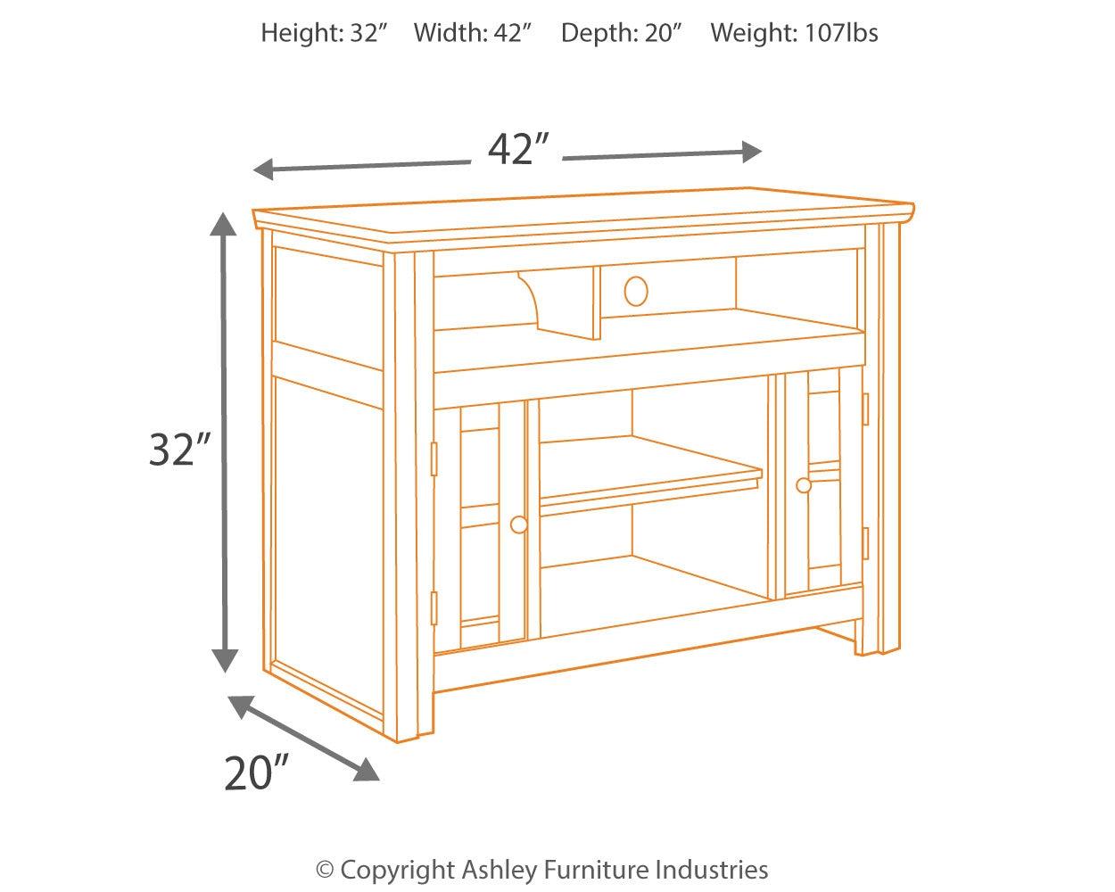 Harpan Reddish Brown 42" Tv Stand - Ella Furniture