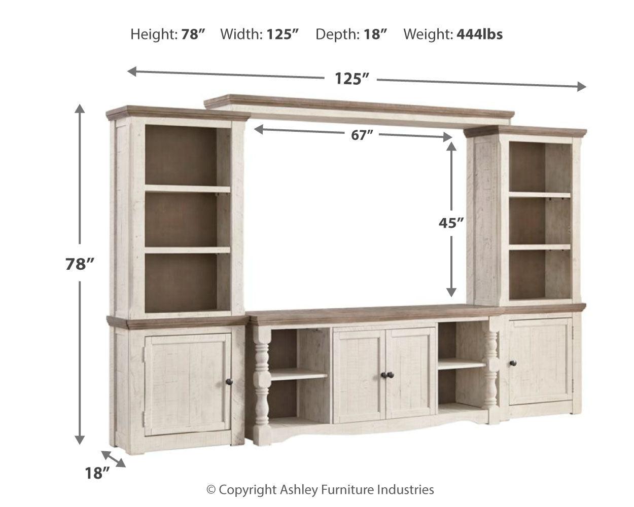 Havalance Two-tone 4-Piece Entertainment Center - Ella Furniture