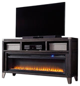 Todoe Gray 65" Tv Stand With Electric Fireplace - Ella Furniture