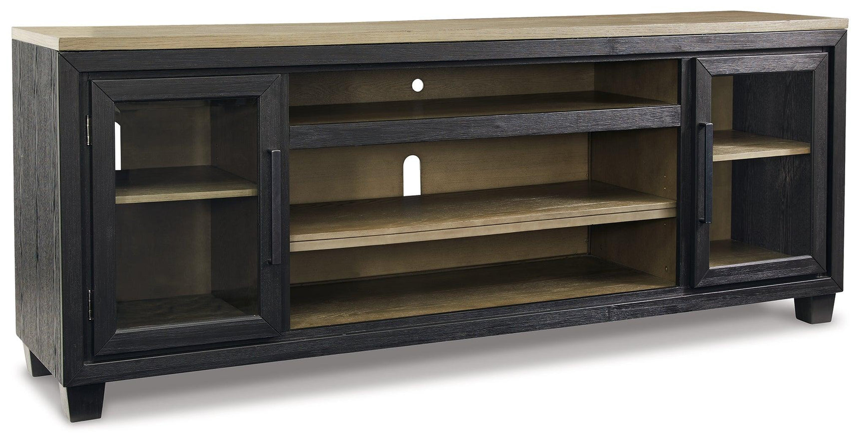 Foyland Black/brown 83" Tv Stand - Ella Furniture