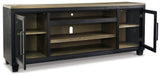 Foyland Black/brown 83" Tv Stand - Ella Furniture