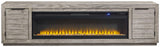 Naydell Gray 92" Tv Stand With Electric Fireplace - Ella Furniture