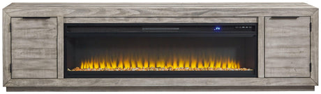 Naydell Gray 92" Tv Stand With Electric Fireplace - Ella Furniture