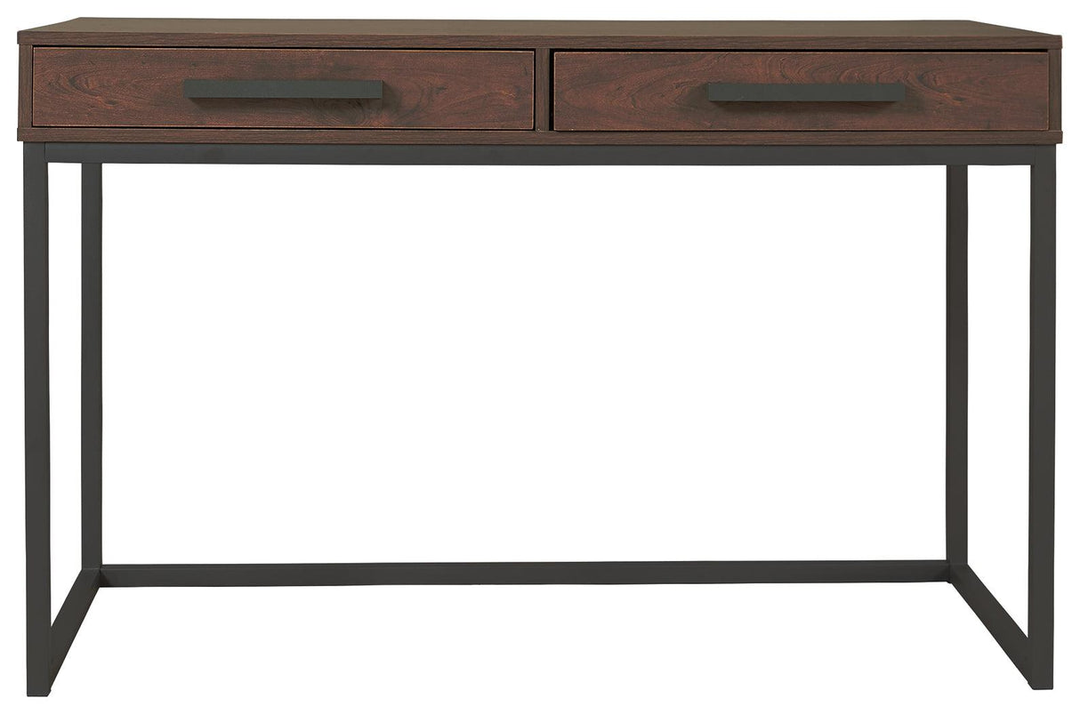 Horatio Warm Brown/gunmetal Home Office Desk - Ella Furniture