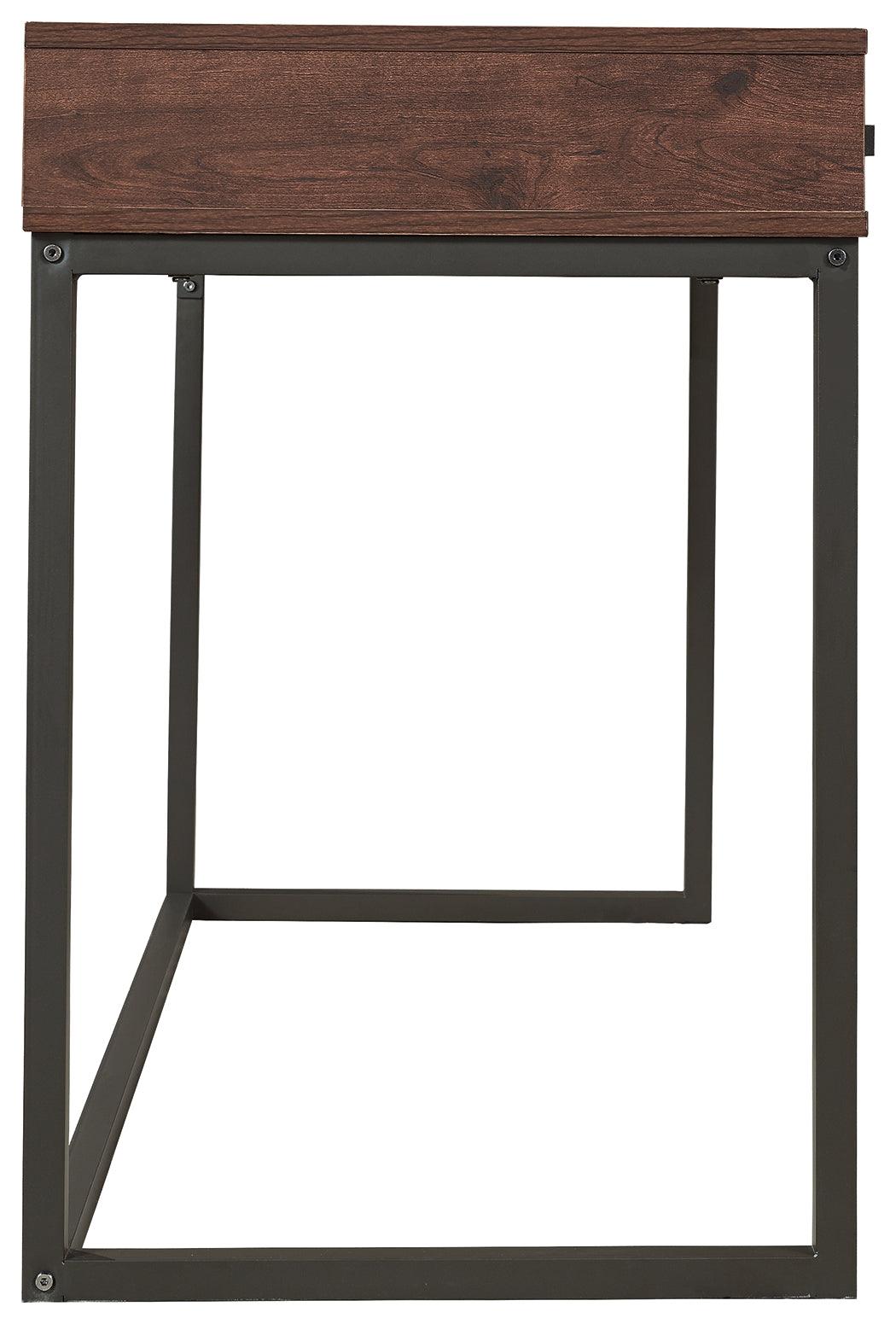 Horatio Warm Brown/gunmetal Home Office Desk - Ella Furniture