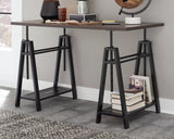 Irene Warm Brown/Black Adjustable Height Desk - Ella Furniture