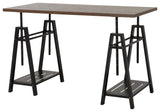 Irene Warm Brown/Black Adjustable Height Desk - Ella Furniture