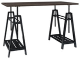 Irene Warm Brown/Black Adjustable Height Desk - Ella Furniture