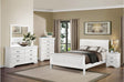 Mayville White Modern Traditional Solid Wood Panel Bedroom Set - Ella Furniture