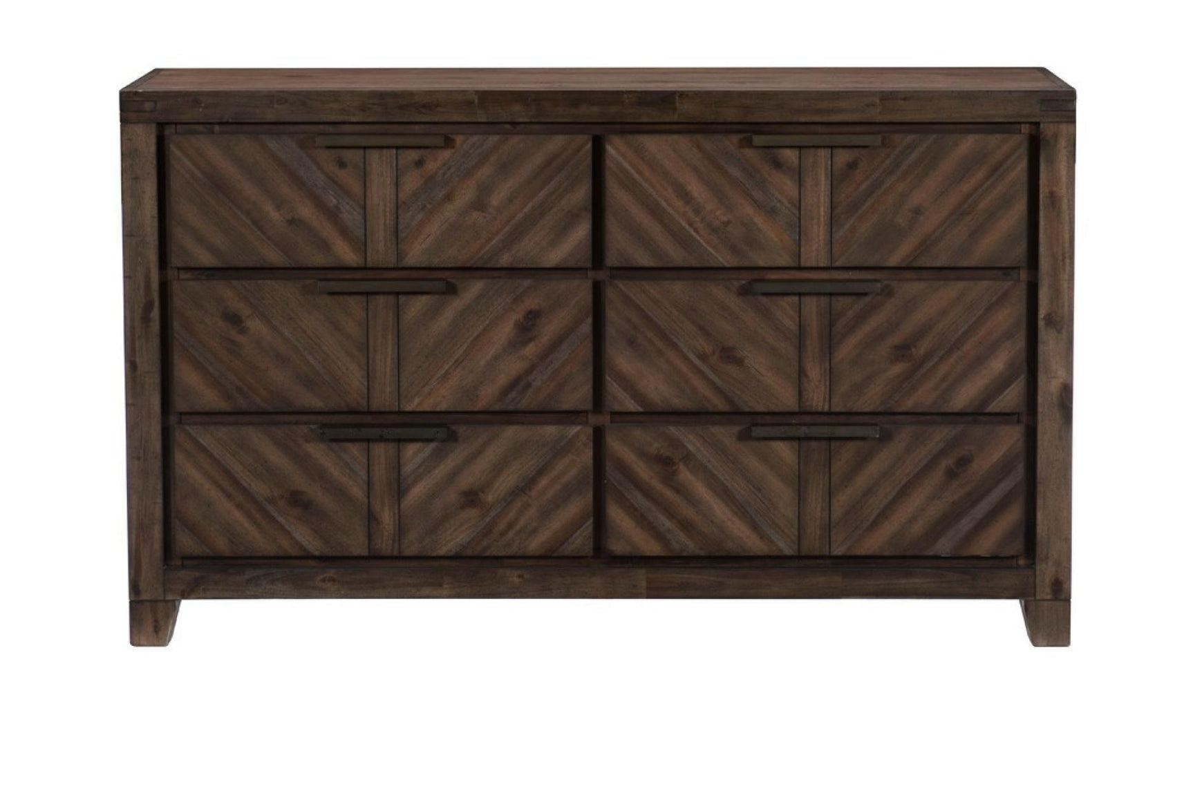Parnell Rustic Cherry Modern Contemporary Solid Wood Acacia Veneer Panel Bedroom Set - Ella Furniture