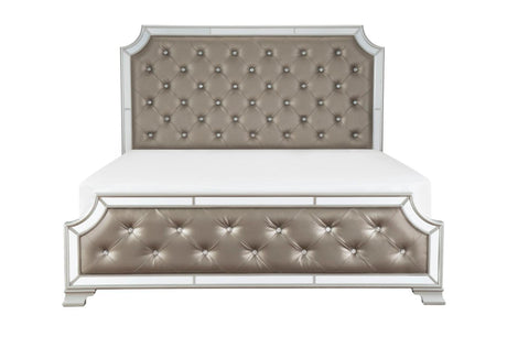 Avondale Silver Modern Contemporary Wood Polyurethane Upholstered Tufted Panel Bedroom Set - Ella Furniture