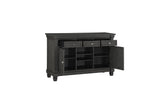 Baresford Gray Finish Contemporary Solid Wood Fabric Upholstery Storage Square Dining Room Set - Ella Furniture