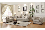 Savonburg Neutral Traditional Solid Wood And Plywood Fabric Upholstery Tufted 2Pc Set: Sofa, Love - Ella Furniture
