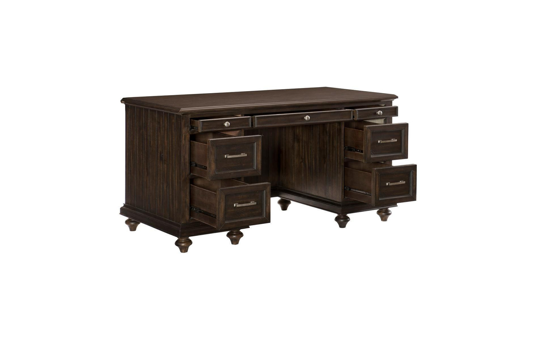 Cardano Charcoal Modern Tranisitional Traditional Acacia Solids And Veneers Executive Desk - Ella Furniture