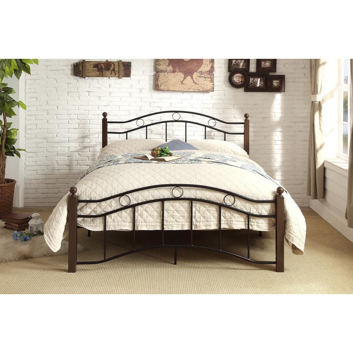 Averny Black Metal Modern Sleek Metal Frame Full Platform Bed - Ella Furniture