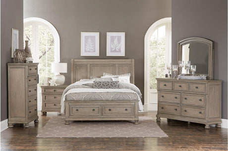 Bethel Gray Modern Classic Transitional Solid Wood Panel Storage Bedroom Set - Ella Furniture
