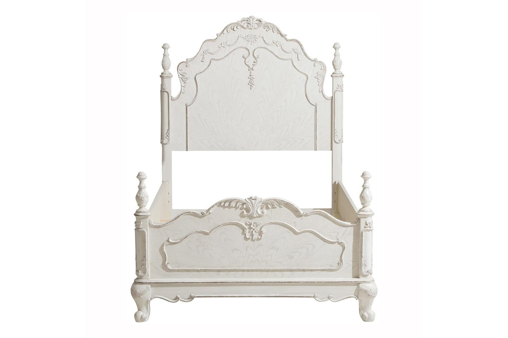 Cinderella Antique White Modern Traditional Solid Wood Youth Panel Bedroom Set - Ella Furniture