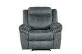 Andres Grey Modern Sleek Faux Leather Upholstered 3Pc Reclining Living Room Set - Ella Furniture