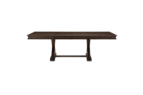 Cardano Charcoal Traditional Solid Wood Fabric Upholstery Seat Rectangular Dining Room Set - Ella Furniture