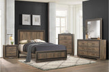 Ellendale Mahogany Rustic Modern Traditional Faux-wood Veneers Panel Bedroom Set - Ella Furniture