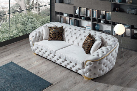 Scarlett Ivory Velvet Sofa & Loveseat - Ella Furniture