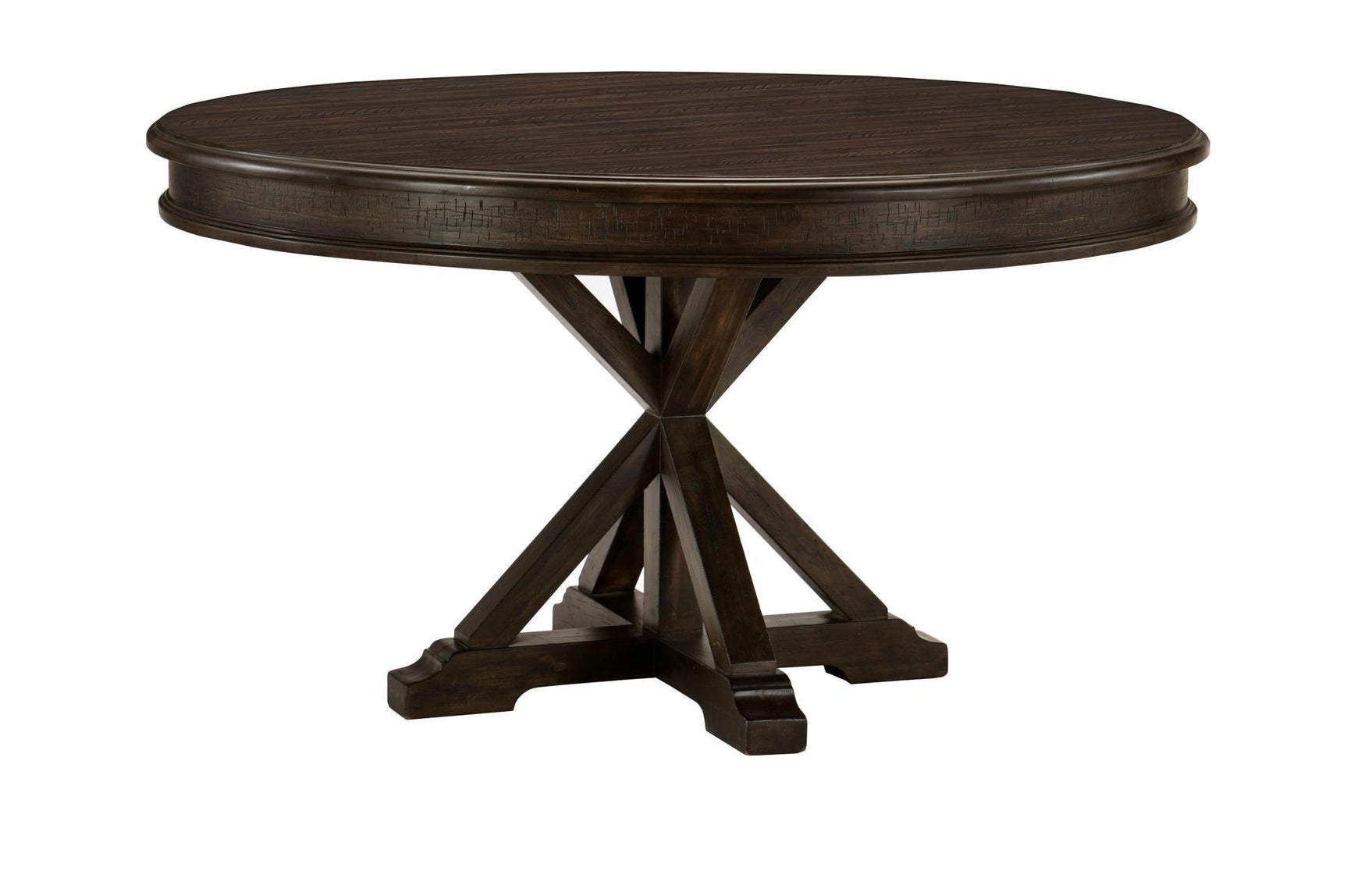 Cardano Charcoal Traditional Solid Wood And Veneers Fabric Upholstery Seat Round Dining Room Set - Ella Furniture